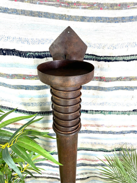 Large Rustic Reclaimed Metal Medieval Torche Torch Candle Holder Wedding Prop