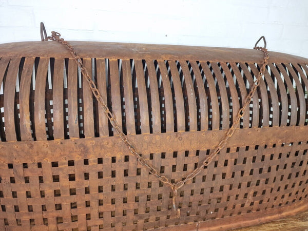 Xl Large Vintage Reclaimed Industrial Metal Lattice Cage Ceiling Light Shade