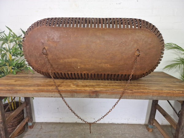 Xl Large Vintage Reclaimed Industrial Metal Lattice Cage Ceiling Light Shade