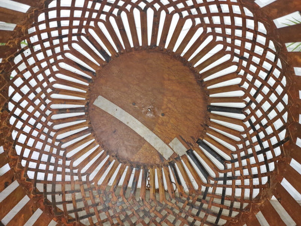 Xl Large Vintage Reclaimed Industrial Metal Lattice Cage Ceiling Light Shade