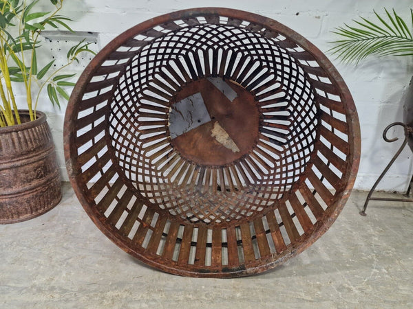 Xl Large Vintage Reclaimed Industrial Metal Lattice Cage Ceiling Light Shade