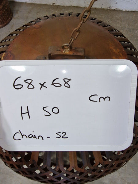 Xl Large Vintage Reclaimed Industrial Metal Lattice Cage Ceiling Light Shade