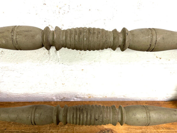 Antique French Wooden Turned Bobbin Bathroom Kitchen Towel Rail Holder