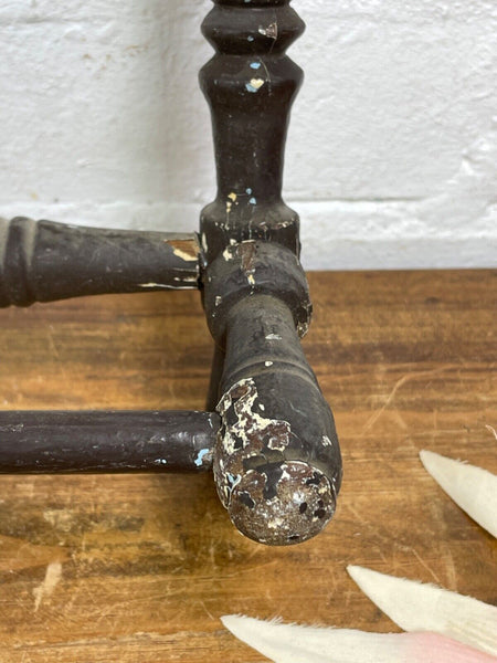 Antique French Wooden Turned Bobbin Bathroom Kitchen Towel Rail Holder