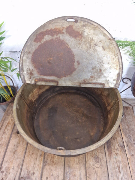 XL Large Round Galvanised Metal Feeder Trough Garden Planter Tub Wildlife Pond