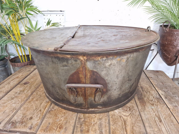 XL Large Round Galvanised Metal Feeder Trough Garden Planter Tub Wildlife Pond