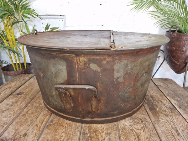 XL Large Round Galvanised Metal Feeder Trough Garden Planter Tub Wildlife Pond