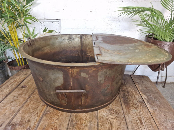 XL Large Round Galvanised Metal Feeder Trough Garden Planter Tub Wildlife Pond