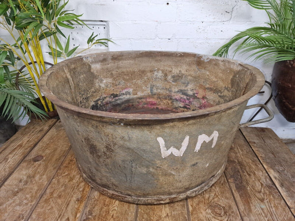 XL Large Round Galvanised Metal Feeder Trough Garden Planter Tub Wildlife Pond