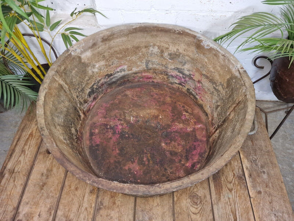 XL Large Round Galvanised Metal Feeder Trough Garden Planter Tub Wildlife Pond