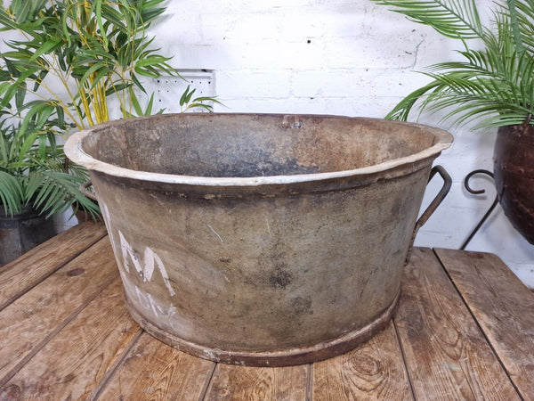 XL Large Round Galvanised Metal Feeder Trough Garden Planter Tub Wildlife Pond