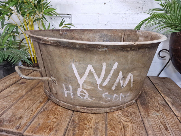 XL Large Round Galvanised Metal Feeder Trough Garden Planter Tub Wildlife Pond