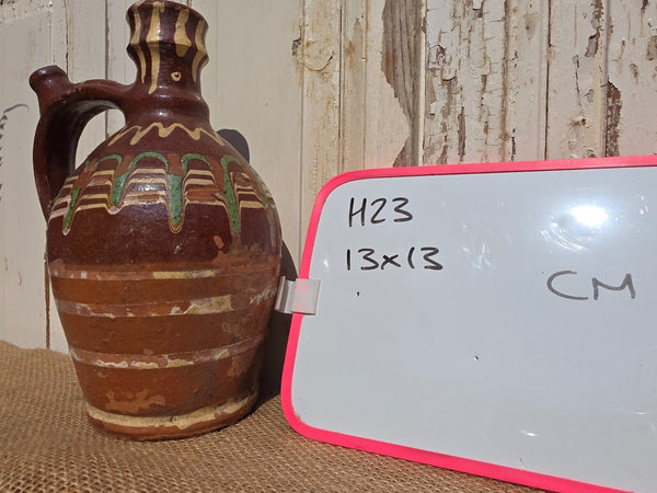 Antique Glazed Terracotta Clay Water Wine Pitcher Amphora