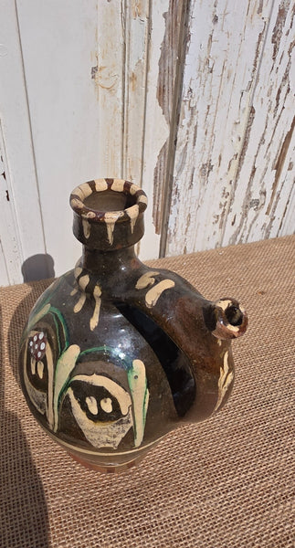 Antique Glazed Terracotta Clay Water Wine Pitcher Amphora
