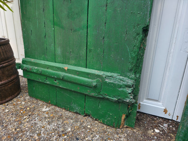 Antique 19th Century French Rustic Large Wooden Barn Chateau Shutters Doors