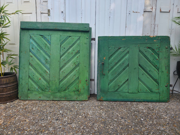 Antique 19th Century French Rustic Wooden Split Stable Barn Doors