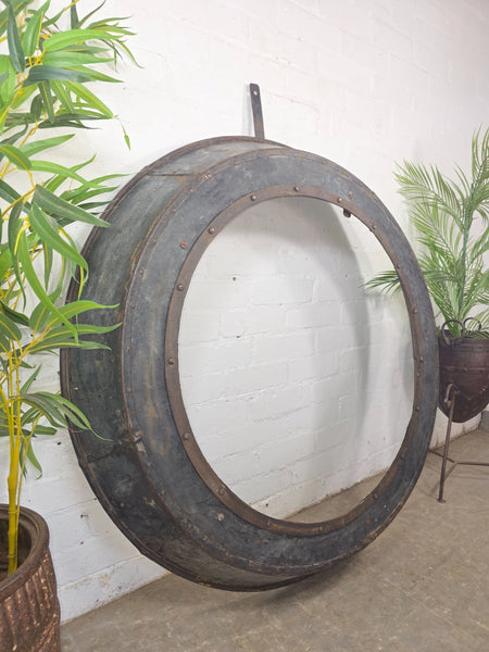 Xl Large Reclaimed Round Porthole Garden Window Mirror Painting Frame