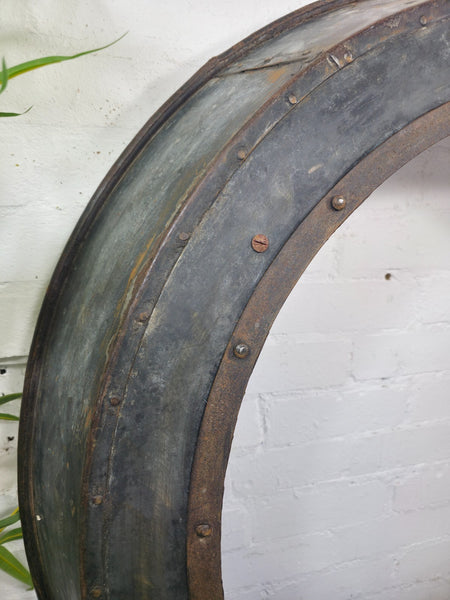 Xl Large Reclaimed Round Porthole Garden Window Mirror Painting Frame