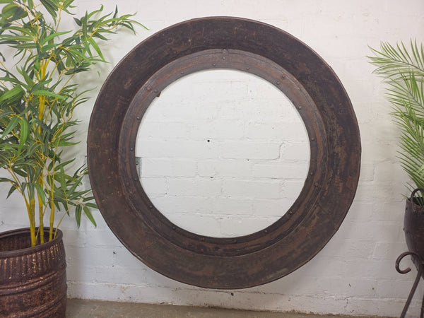 Xl Large Reclaimed Round Porthole Garden Window Mirror Painting Frame