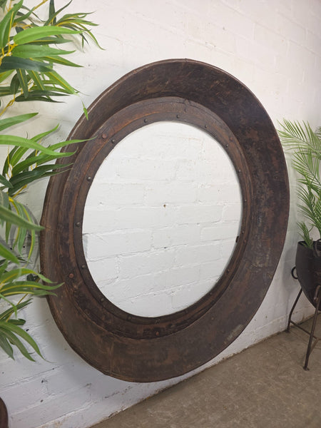Xl Large Reclaimed Round Porthole Garden Window Mirror Painting Frame