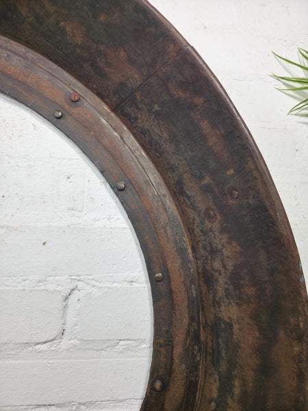 Xl Large Reclaimed Round Porthole Garden Window Mirror Painting Frame