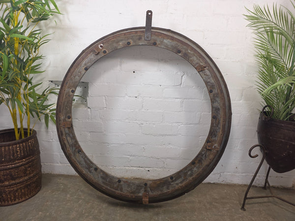 Xl Large Reclaimed Round Porthole Garden Window Mirror Painting Frame