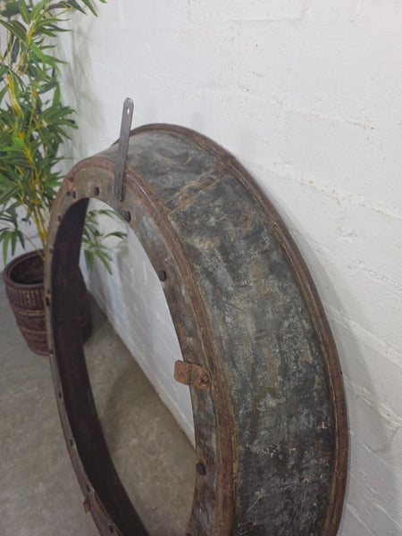Xl Large Reclaimed Round Porthole Garden Window Mirror Painting Frame