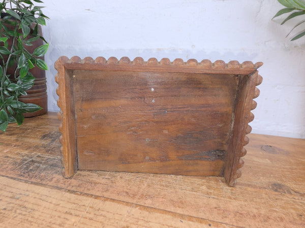 Vintage Rustic Indian Hand Carved Architectural Wall Shelf Plinth