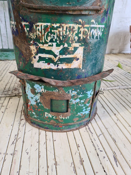 Vintage Rustic Original Indian Metal Wall Mounted Letter Post Box Garden Feature
