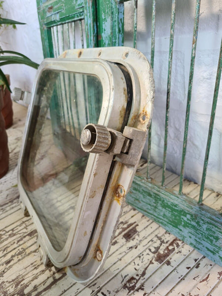 Vintage Retro Japanese Industrial Aluminium Ship Boat Window Mirror frame