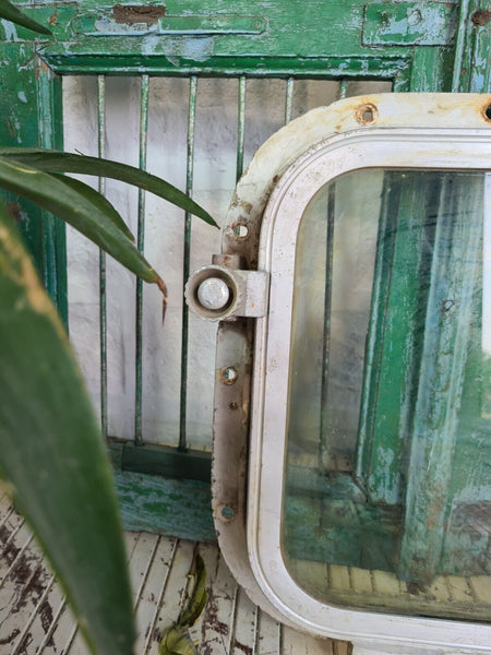 Vintage Retro Japanese Industrial Aluminium Ship Boat Window Mirror frame