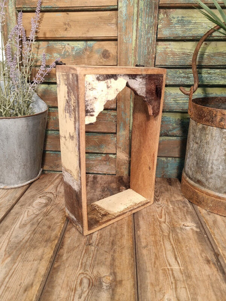 Vintage Reclaimed Indian Hand Made Wooden Temple Wall Display Shelves Cream