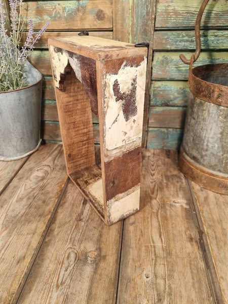 Vintage Reclaimed Indian Hand Made Wooden Temple Wall Display Shelves Cream
