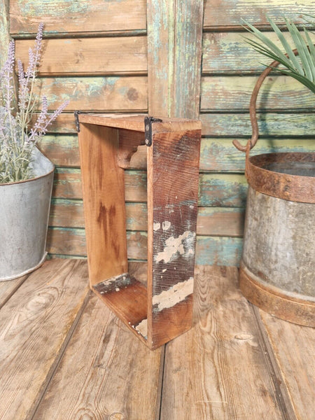 Vintage Reclaimed Indian Hand Made Wooden Temple Wall Display Shelves Cream