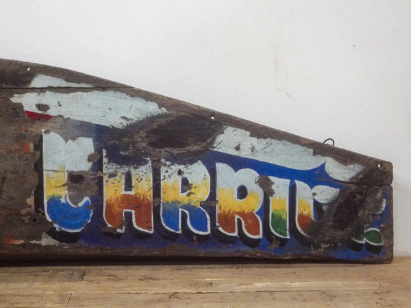 Large Vintage Original Indian Hand painted  Goods Carrier Truck Lorry Sign Board
