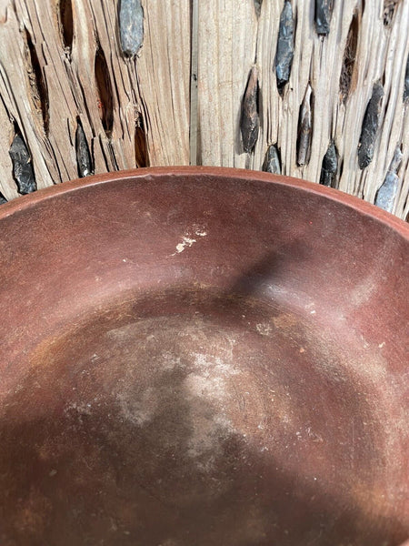 Vintage Rustic Hand Made Indian Clay Stone Bowl Dish