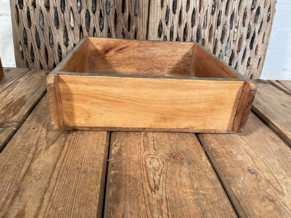 Vintage Rustic Reclaimed Hand Made Wooden Brick Mould Tray Trinket Herb Planter