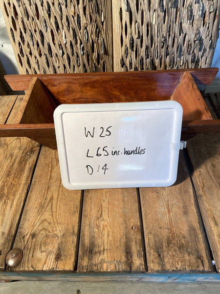 Vintage Reclaimed Hard Wood Dough Trough Trug Fruit Bowl Table Centrepiece