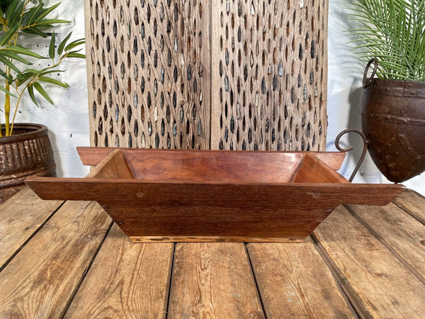 Vintage Reclaimed Hard Wood Dough Trough Trug Fruit Bowl Table Centrepiece