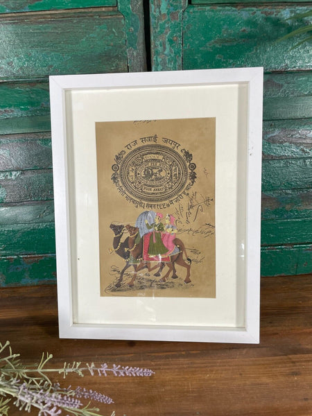 Antique Vintage Indian Court Paper Hand Painted Camel Painting