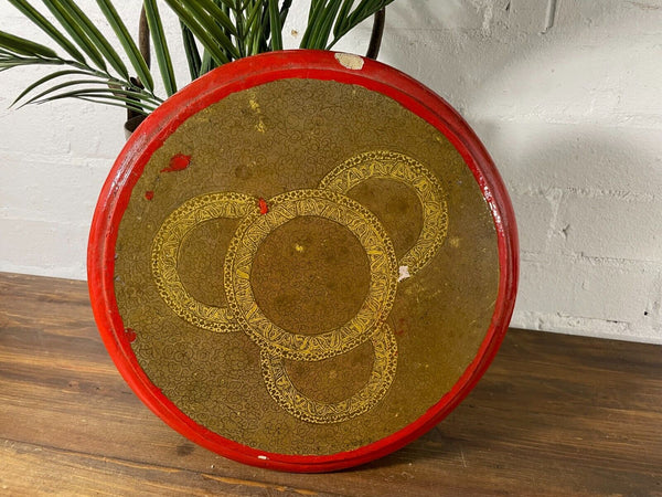 Vintage Original Kashmiri Hand Painted Floral Papier Mache Display Plate Bowl