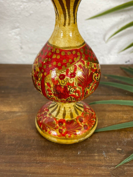 Vintage Hand Painted Kashmir Candle Stick Holder