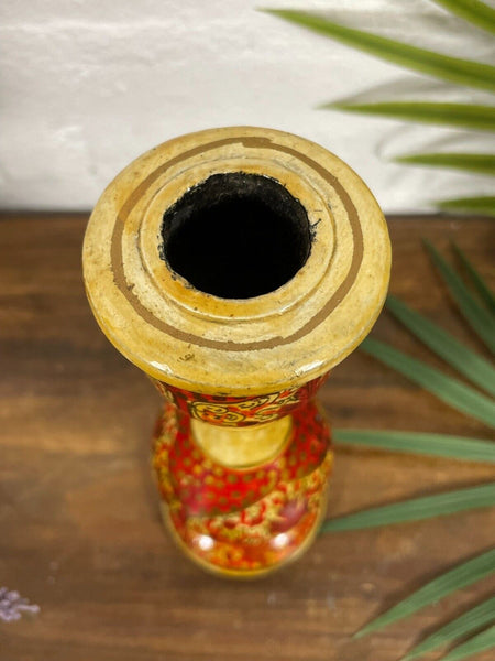 Vintage Hand Painted Kashmir Candle Stick Holder