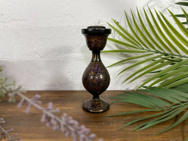 Vintage Hand Painted Kashmir Candle Stick Holder