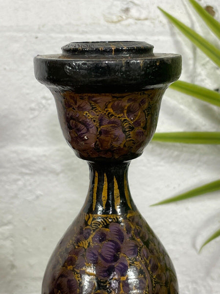 Vintage Hand Painted Kashmir Candle Stick Holder