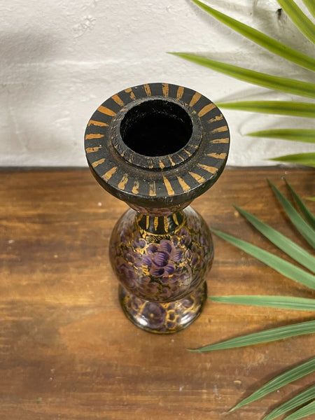 Vintage Hand Painted Kashmir Candle Stick Holder