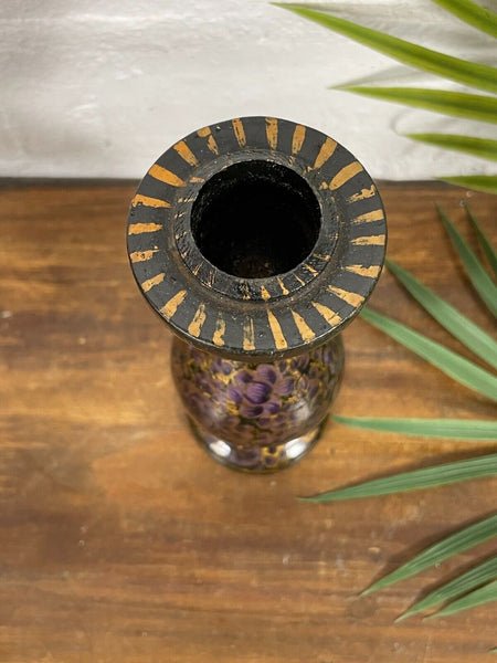 Vintage Hand Painted Kashmir Candle Stick Holder