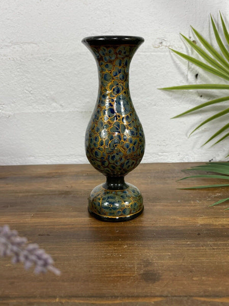 Vintage Hand Painted Kashmir Candle Stick Holder