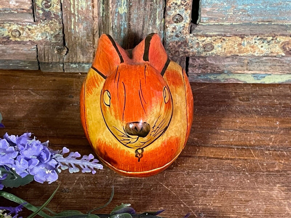 Artisan Crafted Decorative Hand Painted Papier Mache Rabbit Ornament Trinket Box
