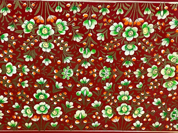 Vintage Original Kashmiri Hand Painted Floral Papier Mache Tray